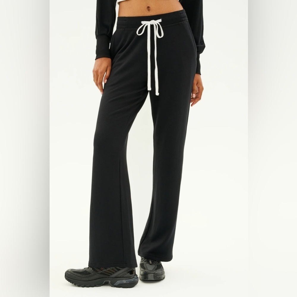 Splits59 Raven Fleece Full Length Sweatpant Black Wide Leg Flare Pants Size XL